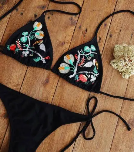 Women's Push-up Padded Bra Bandage Bikini Set Swimsuit e Swimwear Bathing Floral Flamingos Leaves Black Costume
Women's Push-up Padded Bra Bandage Bikini Set Swimsuit e Swimwear Bathing Floral Flamingos Leaves Black Costume