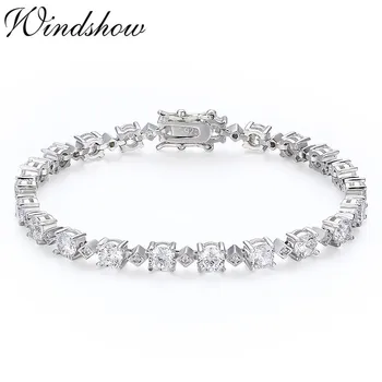 925 Sterling Silver Cluster Round CZ Stones Tennis Bracelets For Women Pulseras Pulseira Bride Bracelete Jewelry Girl Friend
925 Sterling Silver Cluster Round CZ Stones Tennis Bracelets For Women Pulseras Pulseira Bride Bracelete Jewelry Girl Friend