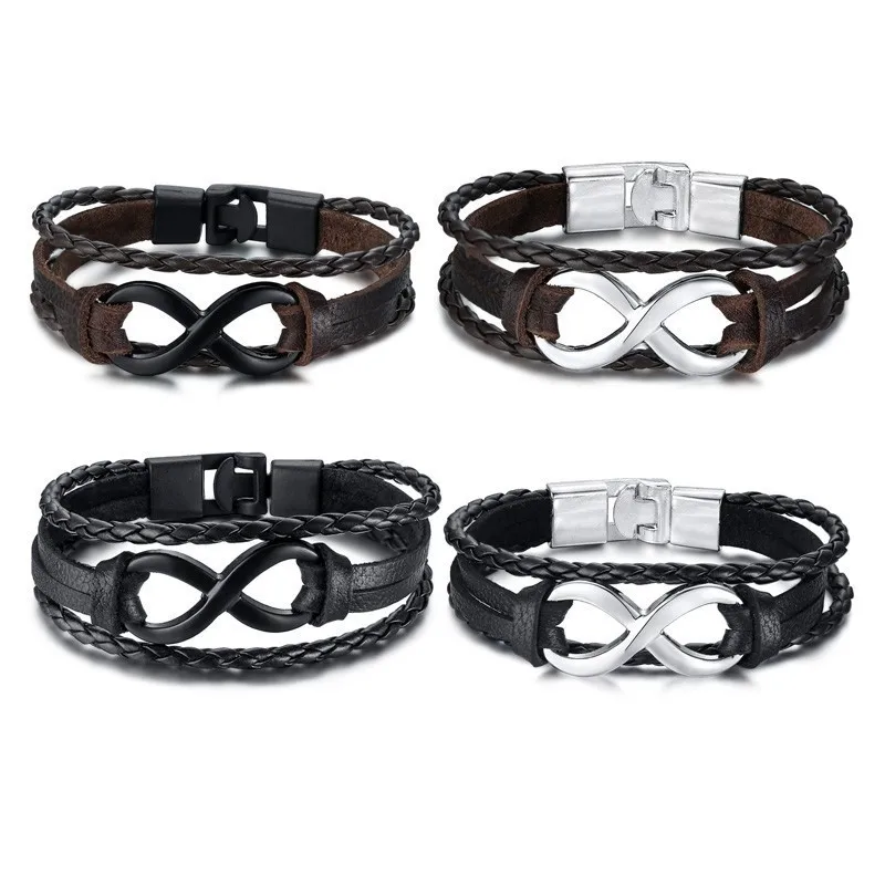 Vnox Vintage 8 Infinity Charm Leather Bracelet for Woman Men Wrist Wrap Braided Rope Cuff Bangle pulsera
Vnox Vintage 8 Infinity Charm Leather Bracelet for Woman Men Wrist Wrap Braided Rope Cuff Bangle pulsera