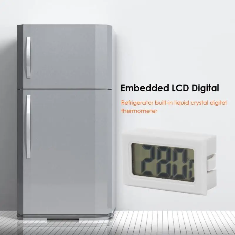 

Mini Refrigerator LCD Digital Thermometer for Freezer Temperature Sensor Meter Fridge Thermometer Hygrometer Gauge