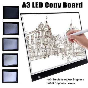 Acrylic A3/A4 LED Copy Board Art Craft Drawing Tracing Tattoo LED Light Box Pad USB Cable Stepless 3 Brigness Levels Glass Thin
Acrylic A3/A4 LED Copy Board Art Craft Drawing Tracing Tattoo LED Light Box Pad USB Cable Stepless 3 Brigness Levels Glass Thin