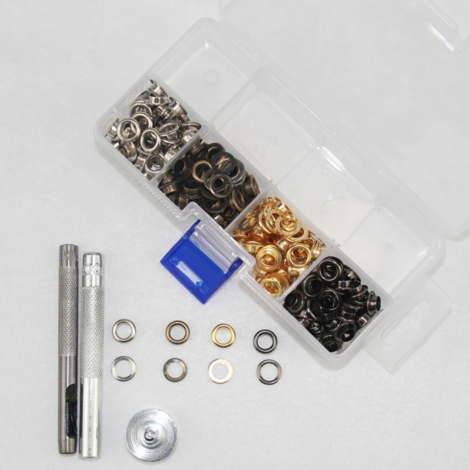 200 Set Assorted Colors Metal Eyelets Grommets with 3PCS Installation Tools for Belts Bags Clothing Leather Craft Shoes
200 Set Assorted Colors Metal Eyelets Grommets with 3PCS Installation Tools for Belts Bags Clothing Leather Craft Shoes