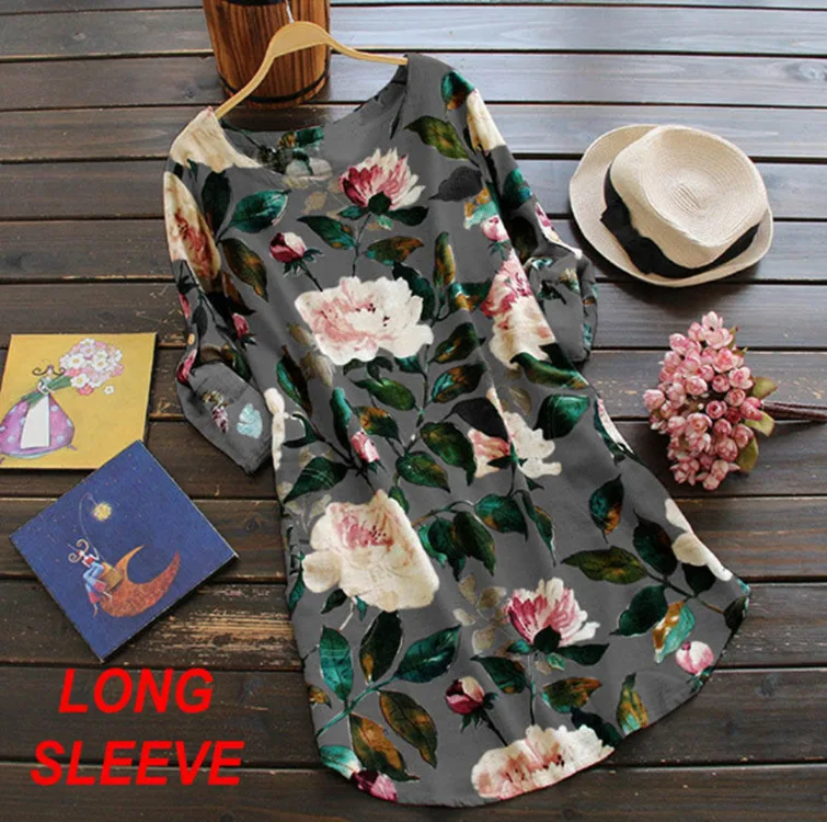 2019 Casual Cotton Floral Printed Straight Dress of Female Loose-Fit with O-Neck
2019 Casual Cotton Floral Printed Straight Dress of Female Loose-Fit with O-Neck