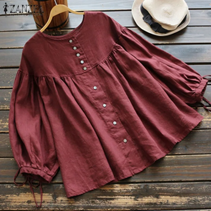 ZANZEA Vintage Women Lantern Sleeve Buttons Down Blouse 2019 Spring Casual Solid Shirt Cotton Linen Ruffle Blusas Robe Top Tunic
ZANZEA Vintage Women Lantern Sleeve Buttons Down Blouse 2019 Spring Casual Solid Shirt Cotton Linen Ruffle Blusas Robe Top Tunic