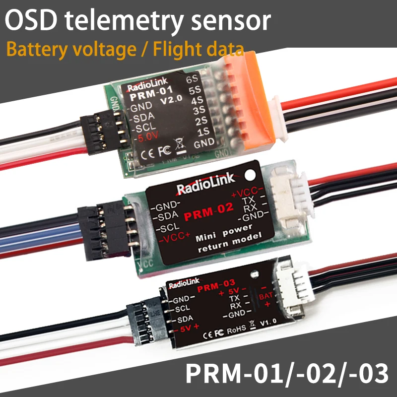 RadiolinkPRM-01 PRM-02 PRM-03 OSD information return module GPS height speed and voltage for AT9 AT9S AT10 AT10II.
RadiolinkPRM-01 PRM-02 PRM-03 OSD information return module GPS height speed and voltage for AT9 AT9S AT10 AT10II.