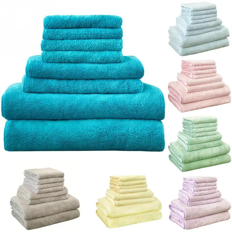 8 шт.. толстые цветные мягкие хлопковые полотенца набор аксессуары для ванной