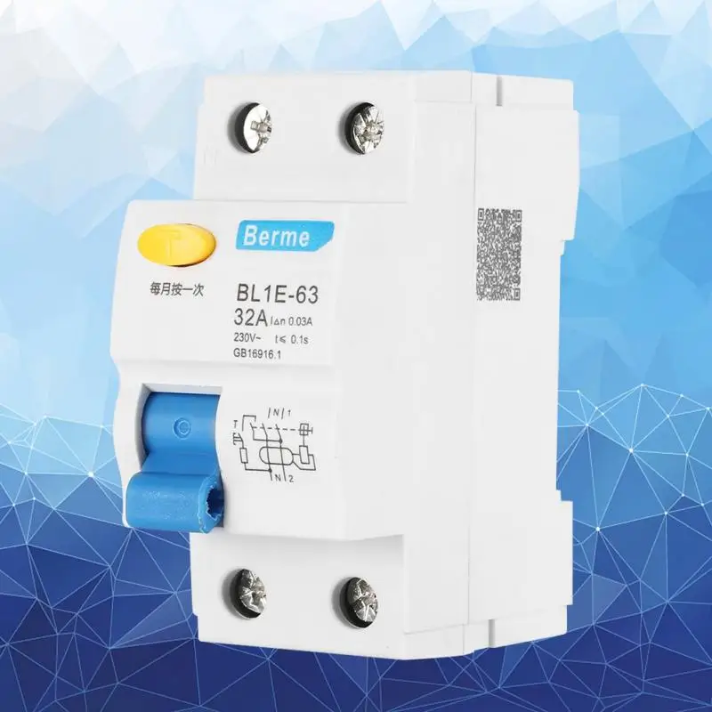 BL1E-63 32A 1P+N RCCB Residual Current Circuit Breaker 230V 30mA Short Circuit Protection Current Circuit Breaker
BL1E-63 32A 1P+N RCCB Residual Current Circuit Breaker 230V 30mA Short Circuit Protection Current Circuit Breaker
