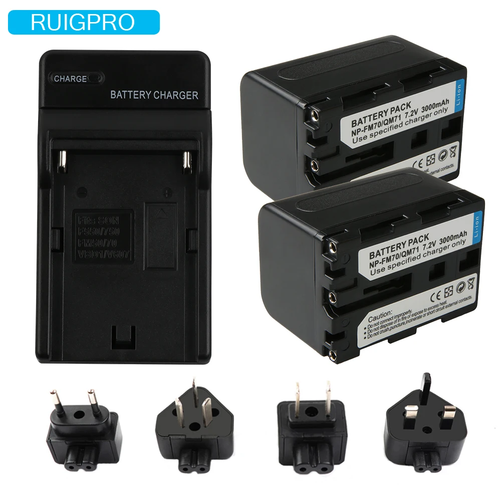 2x NP-FM70, NP-FM71, NP-QM70, NP-QM71, FM70, FM71, QM70 Batteries and Charger for Sony HVL-IRM, htDCR-TRV140, DCR-PC100, HDR-HC1
2x NP-FM70, NP-FM71, NP-QM70, NP-QM71, FM70, FM71, QM70 Batteries and Charger for Sony HVL-IRM, htDCR-TRV140, DCR-PC100, HDR-HC1