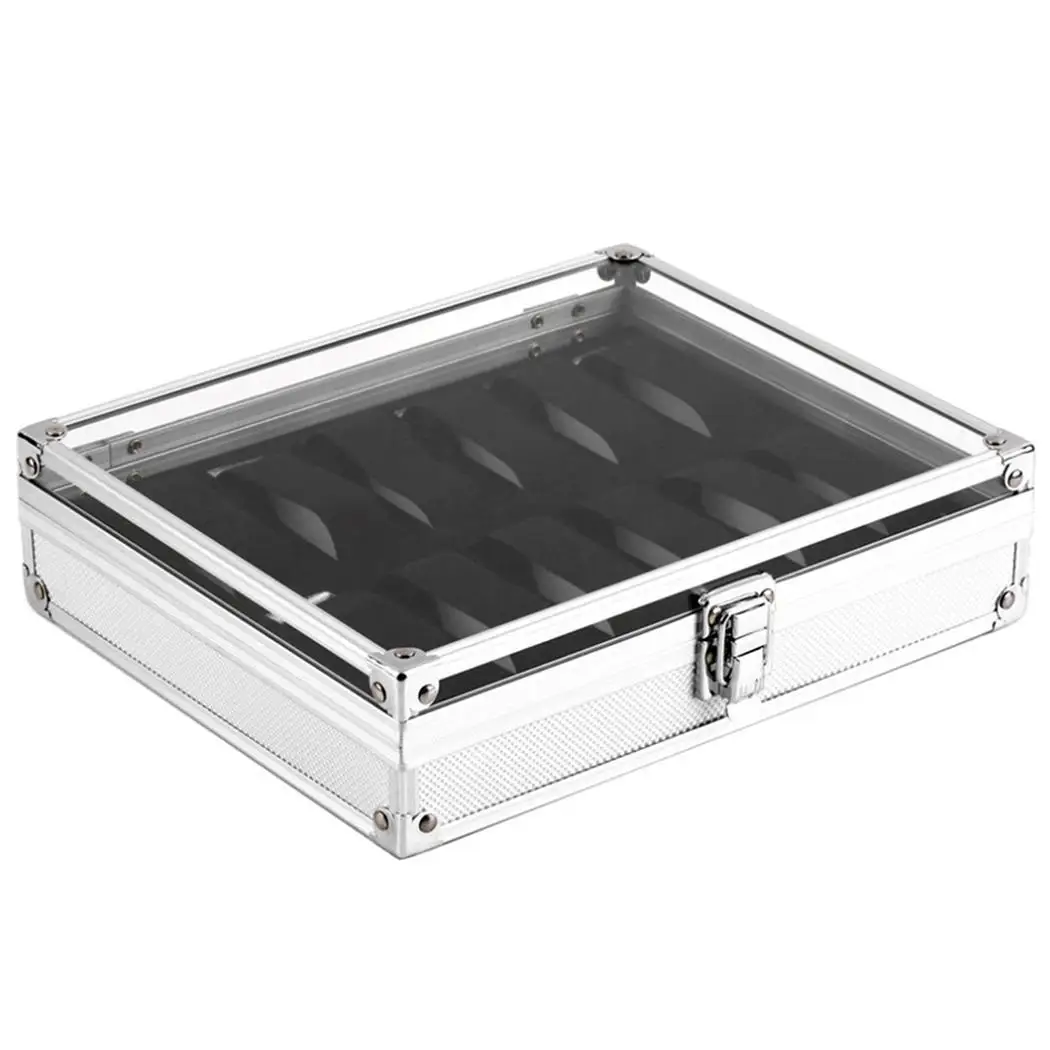 Useful Aluminium Watches Box 12 Grid Slots Jewelry Watches Display Storage Box Square Case Suede Inside Rectangle Watch Holder
Useful Aluminium Watches Box 12 Grid Slots Jewelry Watches Display Storage Box Square Case Suede Inside Rectangle Watch Holder