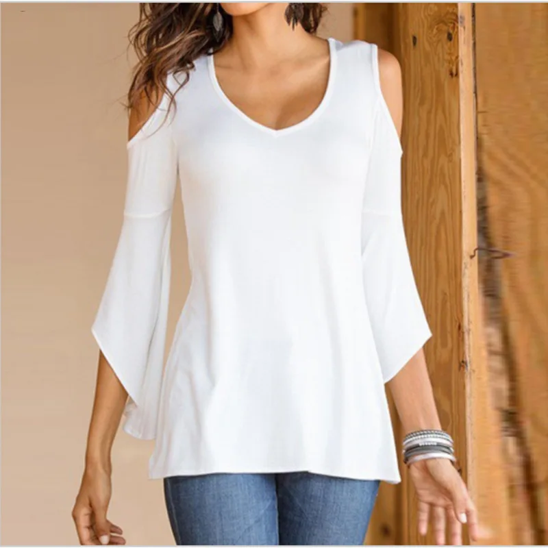 2019 Spring New Pattern Woman Solid Color Half Sleeve Suit-dress T Shirt | Женская одежда