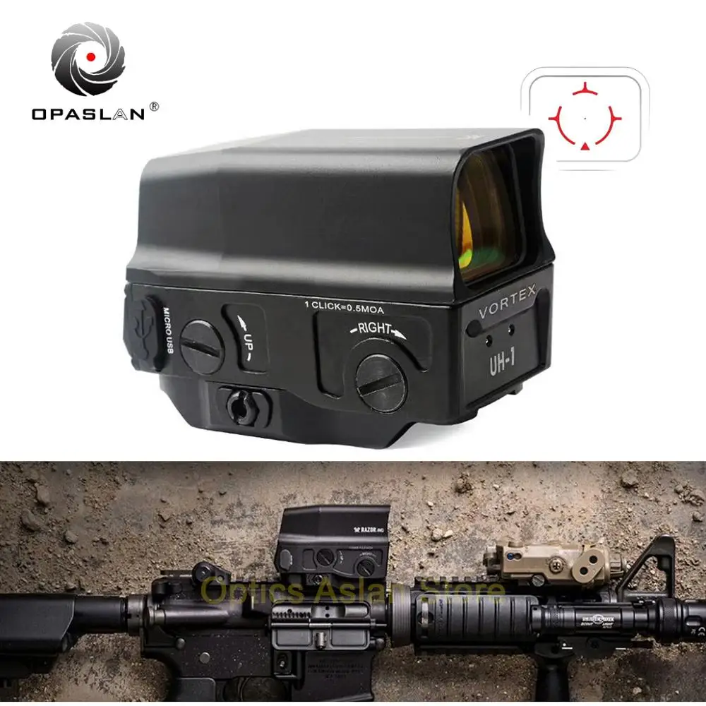 Optics Aslan UH-1 Holographic Sight Red Dot Sight Reflex sight USB Charge for 20mm Mount Airsoft Hunting Rifle
Optics Aslan UH-1 Holographic Sight Red Dot Sight Reflex sight USB Charge for 20mm Mount Airsoft Hunting Rifle
