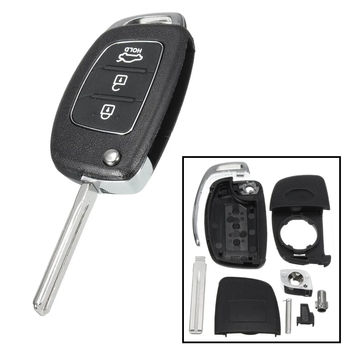 3 Buttons Car Remote Key Case Fob Flip Key Shell Left Fold type for Hyundai Santa Fe 2013-2014 Uncut Blade Key Case
3 Buttons Car Remote Key Case Fob Flip Key Shell Left Fold type for Hyundai Santa Fe 2013-2014 Uncut Blade Key Case