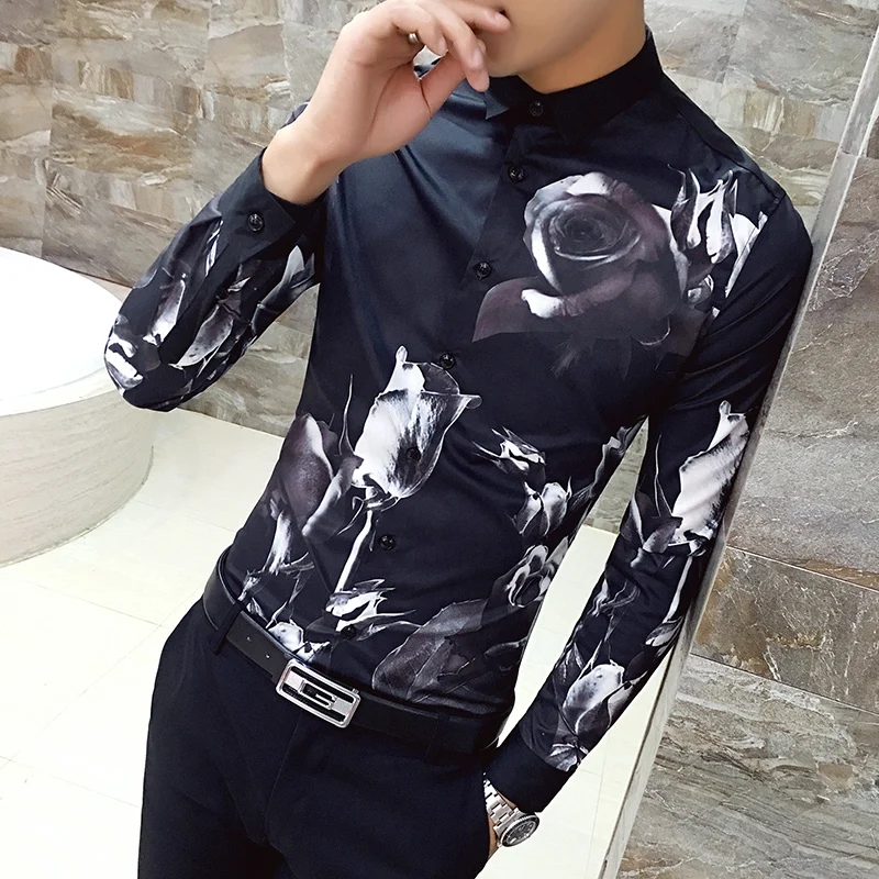 Fashion 2019 New Spring Long Sleeve Flower Print Men High Quality Korean Shirt Men Casual Shirts Slim Fit Party Dress Shirt
Fashion 2019 New Spring Long Sleeve Flower Print Men High Quality Korean Shirt Men Casual Shirts Slim Fit Party Dress Shirt