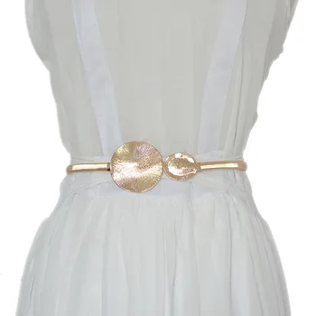 Gold CircularSmooth Buckle Wedding Designer Elastic Belts For Women Girl,Stretch Skinny Waist Belt Cummerbunds Metal Female Belt
Gold CircularSmooth Buckle Wedding Designer Elastic Belts For Women Girl,Stretch Skinny Waist Belt Cummerbunds Metal Female Belt
