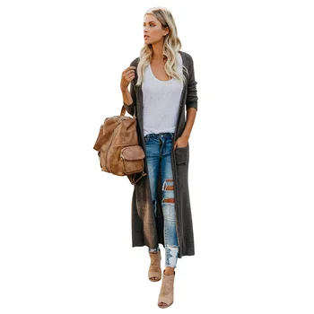 Autumn Winter Women's Knitting Long Sleeve Splice Button Big Pocket Solid Large Sweater Coat For Ladies Long Cardigan Coat
Autumn Winter Women's Knitting Long Sleeve Splice Button Big Pocket Solid Large Sweater Coat For Ladies Long Cardigan Coat
