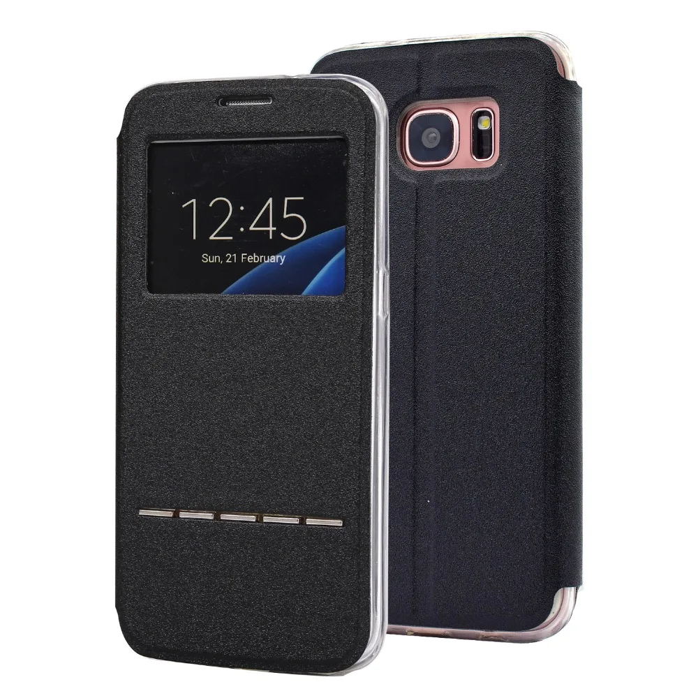 Умный сенсорный флип чехол для Samsung S3 S4 S5 Mini кожаный с окошком Galaxy S20 S10 S8 Plus S7 S6 Edge