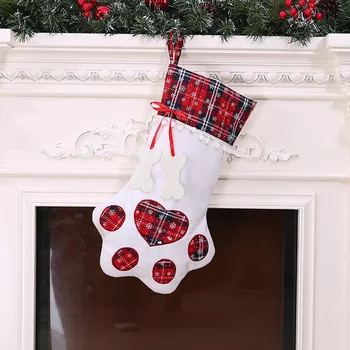 Cute Dog Cat Paws Design Cloth Christmas Socks Hanging Pendant Merry Christmas Decoration Stocking Storage Box
Cute Dog Cat Paws Design Cloth Christmas Socks Hanging Pendant Merry Christmas Decoration Stocking Storage Box