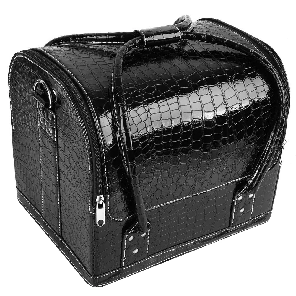 Makeup Case Professional Cosmetic Box Rolling Makeup Case PU Leather Travel Toiletry Case Nail Art Storage Bag (Black)
Makeup Case Professional Cosmetic Box Rolling Makeup Case PU Leather Travel Toiletry Case Nail Art Storage Bag (Black)