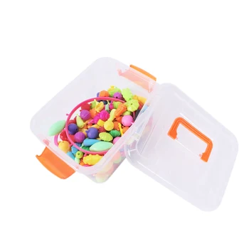 

500pcs DIY Pop Beads Children Cordless Snap Together Toy Craft Jewelry Ring Necklace Bracelet Making Kit Kids Girls Gift