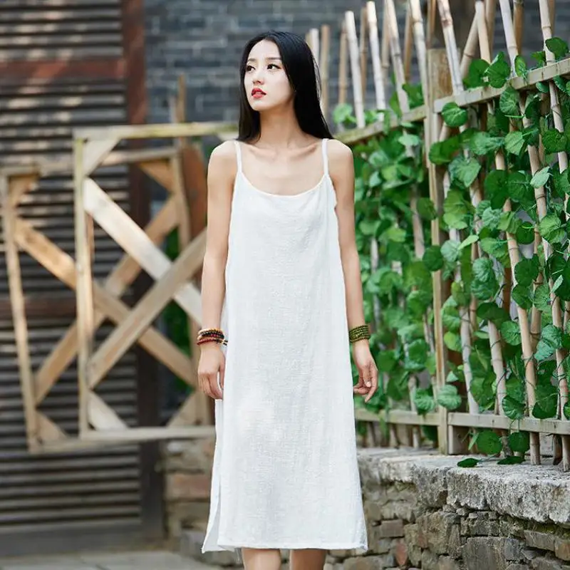 Suvance Summer Vintage Solid Color Casual O Neck Spaghetti Strap Linen Loose Women Long Dress
Suvance Summer Vintage Solid Color Casual O Neck Spaghetti Strap Linen Loose Women Long Dress
