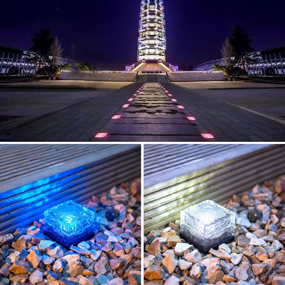 LED Light Outdoor Waterproof Brick Lamp Solar Powered Path Lights Lighting Night for Trail Garden Patio | Лампы и освещение
