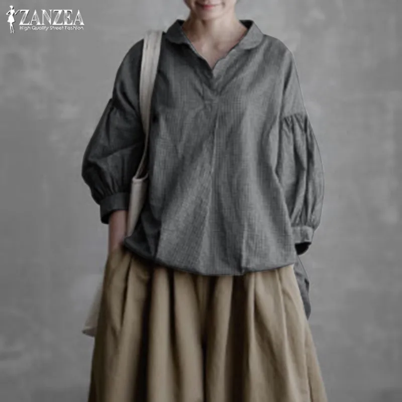 Plus Size Women's Blouse 2019 ZANZEA Female V Neck Tunic Tops Solid Casual Lantern Sleeve Shirts Chemise Asymmetrical Blusas
Plus Size Women's Blouse 2019 ZANZEA Female V Neck Tunic Tops Solid Casual Lantern Sleeve Shirts Chemise Asymmetrical Blusas