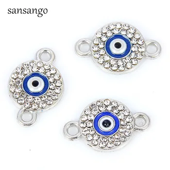 10pcs Fashion Gold Silver Color Crystal Round Bule Eye Beads Connector For Women Jewelry Making DIY Charms Bracelet Accessories
10pcs Fashion Gold Silver Color Crystal Round Bule Eye Beads Connector For Women Jewelry Making DIY Charms Bracelet Accessories