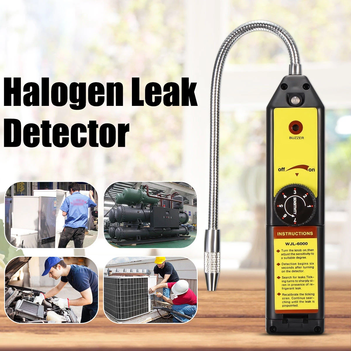 WJL-6000 AC Halogen Gas Leak Detector CFCs HCFCs HFCs Refrigerant Halogen Leak Detector Tester For Car Air Conditioner Checker
WJL-6000 AC Halogen Gas Leak Detector CFCs HCFCs HFCs Refrigerant Halogen Leak Detector Tester For Car Air Conditioner Checker