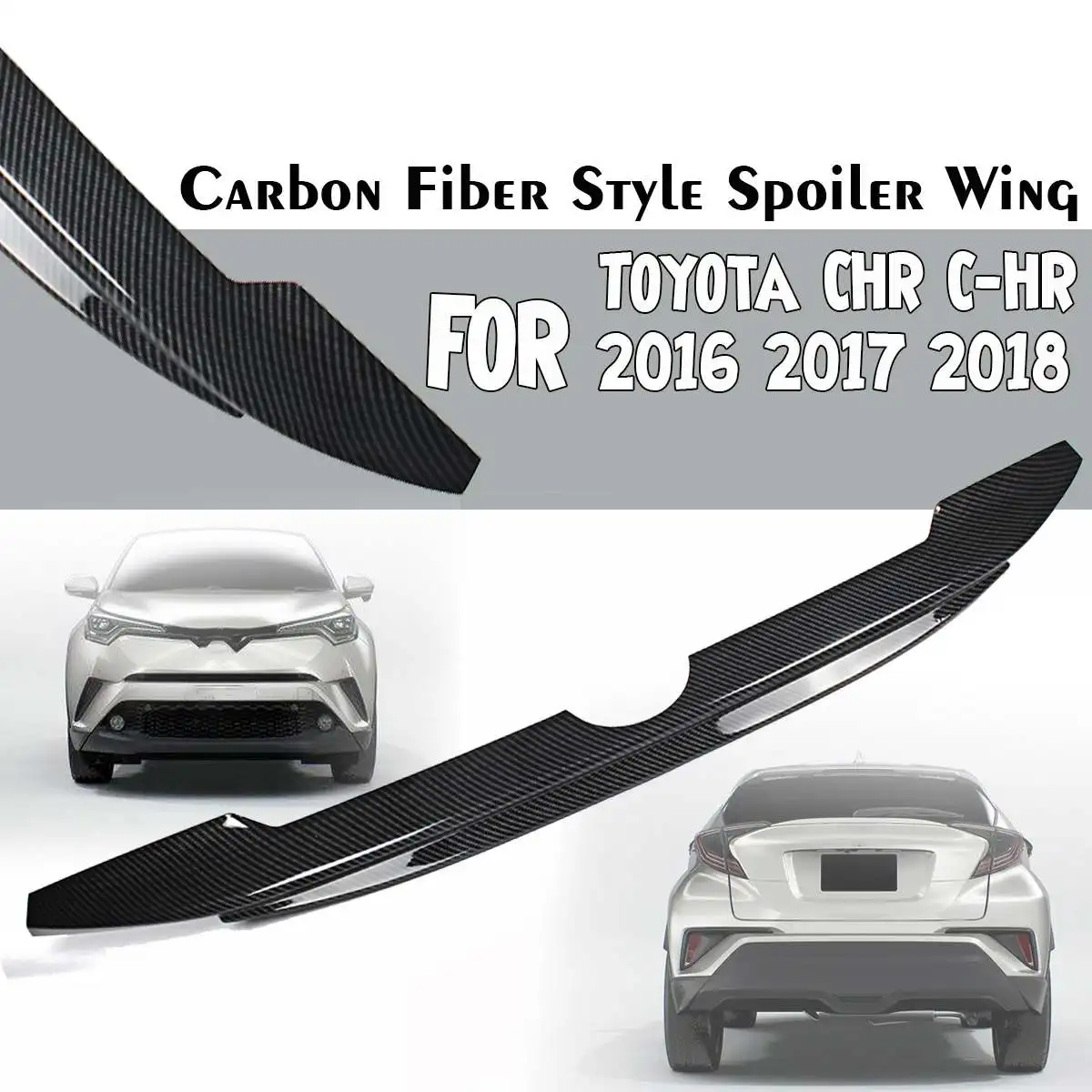 For Toyota C-HR CHR 2016-2018 ABS carbon fiber Front Grilles Grill Molding Cover