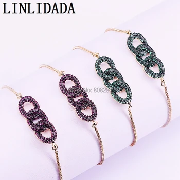 6Pcs Fashion Jewelry Micro Pave Cubic Zirconia 3-Circle Shaped Connector Bracelet Gold Color Chain Link Bracelets for Women
6Pcs Fashion Jewelry Micro Pave Cubic Zirconia 3-Circle Shaped Connector Bracelet Gold Color Chain Link Bracelets for Women