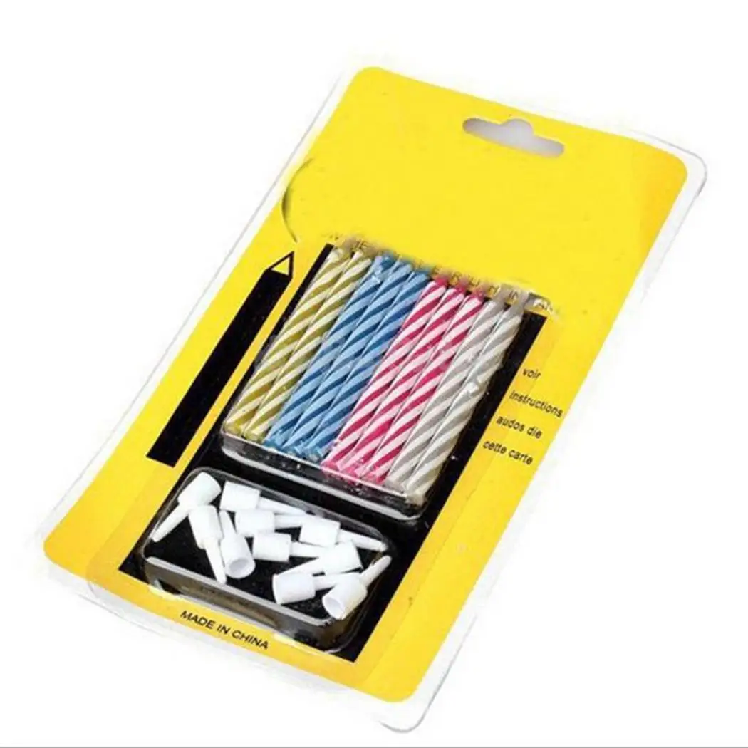10pcs Magic Trick Holder Relighting Candles Pack 10pcs of Candles Party Joke candles Striped Birthday Cake w/
10pcs Magic Trick Holder Relighting Candles Pack 10pcs of Candles Party Joke candles Striped Birthday Cake w/