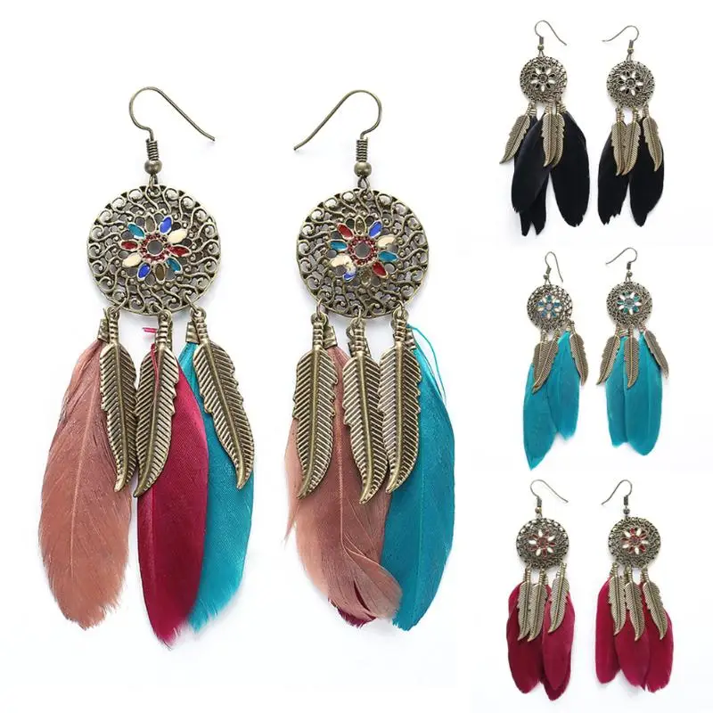 Bohemia Style Women Earrings Ethnic Feathers Hollow Dangle Drop Jewelry Tassel Ear Drop Earring Lady 1 Pair Earring for Women
Bohemia Style Women Earrings Ethnic Feathers Hollow Dangle Drop Jewelry Tassel Ear Drop Earring Lady 1 Pair Earring for Women