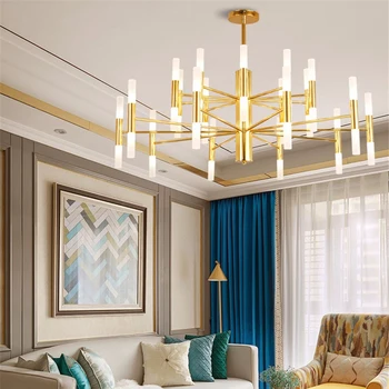 Modern 20/40heads Gold Led Chandeliers NordicLuxury Hotel Hall Restaurant Chandelier Iron Ceiling Lamp Lighting Luminarias
Modern 20/40heads Gold Led Chandeliers NordicLuxury Hotel Hall Restaurant Chandelier Iron Ceiling Lamp Lighting Luminarias