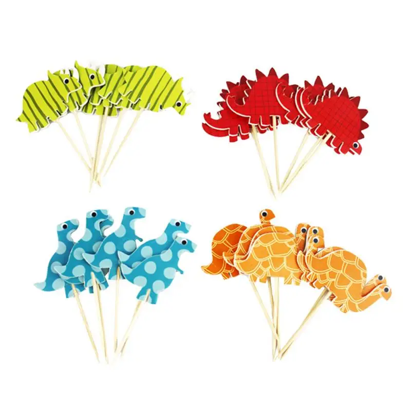 24Pcs Cake Baking Topper Animals Dinosaur Cupcake Double Sided Bamboo Stick Snack Food Decoration For Kids Wedding Birthday Part
24Pcs Cake Baking Topper Animals Dinosaur Cupcake Double Sided Bamboo Stick Snack Food Decoration For Kids Wedding Birthday Part
