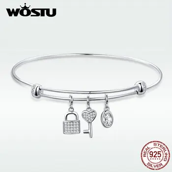 WOSTU Silver Lock Key Snake Chain Bracelet Hot Sale 100% Real 925 Sterling Silver Bracelet For Women Jewelry Gift DXB119
WOSTU Silver Lock Key Snake Chain Bracelet Hot Sale 100% Real 925 Sterling Silver Bracelet For Women Jewelry Gift DXB119