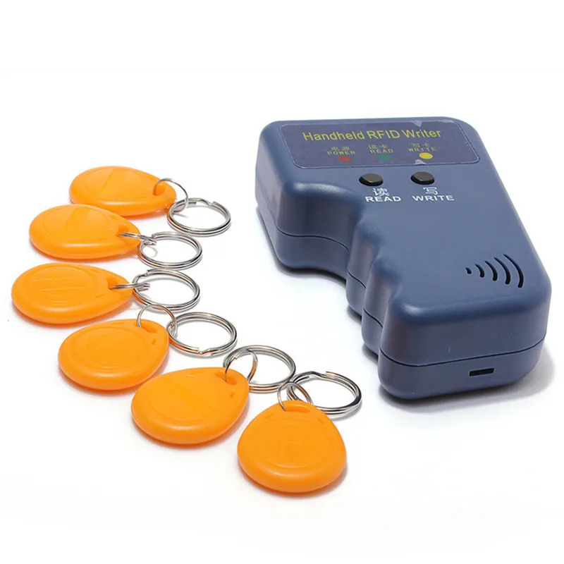 RFID Handheld ID Card Copier Writer Duplicator Programmer Reader+6Keys+6pcs Rewritable ID Keyfobs Tags Cards 125KHz EM4100
RFID Handheld ID Card Copier Writer Duplicator Programmer Reader+6Keys+6pcs Rewritable ID Keyfobs Tags Cards 125KHz EM4100