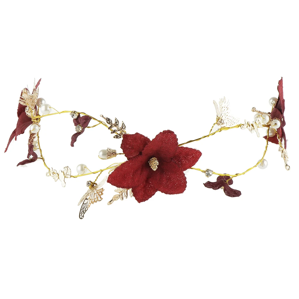 Fashionable Handmade Bridal Headband Flower Hair Wreaths Wedding Headwear Headpiece Elegant Red Wedding Engagement
Fashionable Handmade Bridal Headband Flower Hair Wreaths Wedding Headwear Headpiece Elegant Red Wedding Engagement