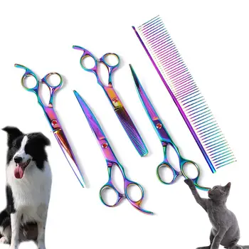 7 Inch 5Pcs/Set Colorful Dog Groomings Pet Hair Trimmer Scissors Clippers Flat Tooth Cut Dog Beauty Tools Kit for Pet Shop 20E
7 Inch 5Pcs/Set Colorful Dog Groomings Pet Hair Trimmer Scissors Clippers Flat Tooth Cut Dog Beauty Tools Kit for Pet Shop 20E