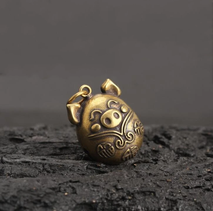 Collection Chinese Brass Carved Zodiac Animal Pig Bell Exquisite Small Pendant Statues
Collection Chinese Brass Carved Zodiac Animal Pig Bell Exquisite Small Pendant Statues