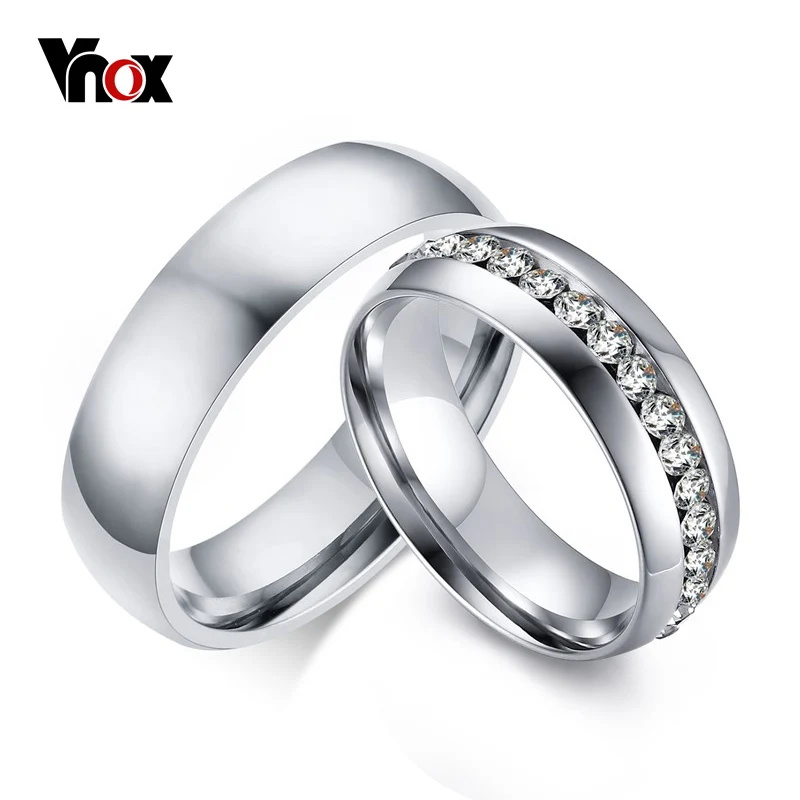 Vnox 2pcs/lots Engagement Rings for Women Men Jewelry Lover's 6MM Stainless Steel Wedding Bands Ring Wholesale
Vnox 2pcs/lots Engagement Rings for Women Men Jewelry Lover's 6MM Stainless Steel Wedding Bands Ring Wholesale