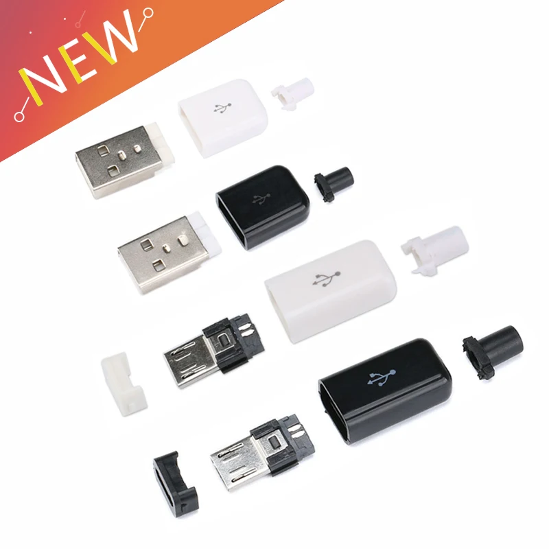 10PCS/LOT Micro USB 5Pin Male connector plug Black/White welding Data OTG line interface DIY data cable accessories
10PCS/LOT Micro USB 5Pin Male connector plug Black/White welding Data OTG line interface DIY data cable accessories