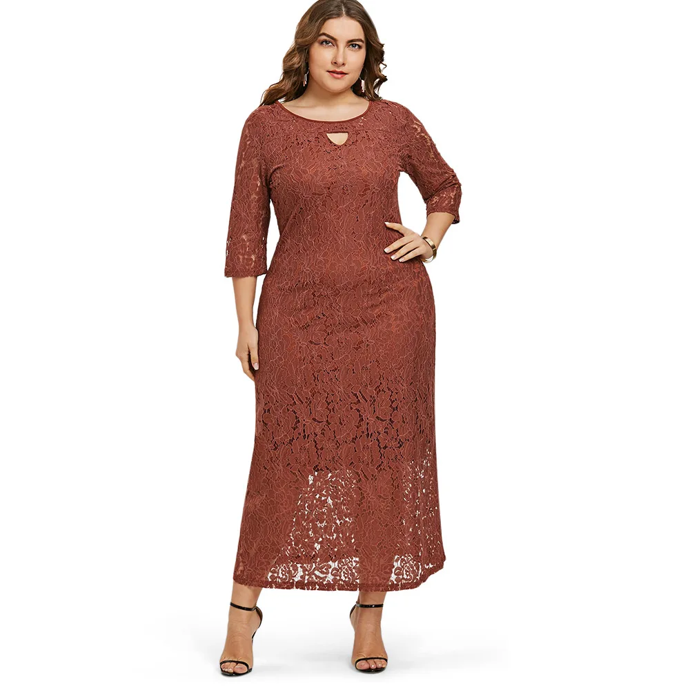 Spring Women Floral Lace Party Casual Maxi Dresses Plus Size 3/4 Sleeve Autumn Dress Women Straight Work Elegant Slim Sexy Dress
Spring Women Floral Lace Party Casual Maxi Dresses Plus Size 3/4 Sleeve Autumn Dress Women Straight Work Elegant Slim Sexy Dress
