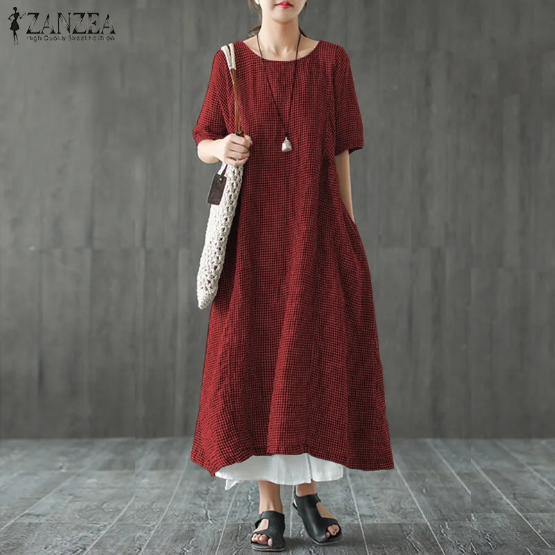 2019 Plus Size ZANZEA Summer Women Casual O Neck Short Sleeve Vintage Plaid Check Party Loose Dress Shirt Vestido Long Kaftan
2019 Plus Size ZANZEA Summer Women Casual O Neck Short Sleeve Vintage Plaid Check Party Loose Dress Shirt Vestido Long Kaftan