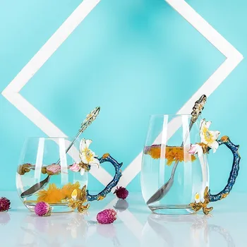 Elegant 3D Enamel Apricot Flower Crystal Scented Tea Glass Home Office Coffee Mug Gift For Girl Friend Cheap Canecas Wholesale
Elegant 3D Enamel Apricot Flower Crystal Scented Tea Glass Home Office Coffee Mug Gift For Girl Friend Cheap Canecas Wholesale