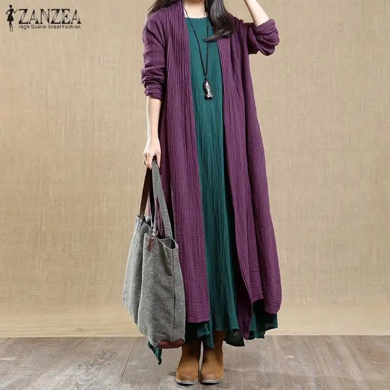 ZANZEA 2019 Spring Vintage Windbreakers Cotton Coats Trench Women Open Stitch Pleated Cardigans Outwear Female Linen Shirts 5XL
ZANZEA 2019 Spring Vintage Windbreakers Cotton Coats Trench Women Open Stitch Pleated Cardigans Outwear Female Linen Shirts 5XL