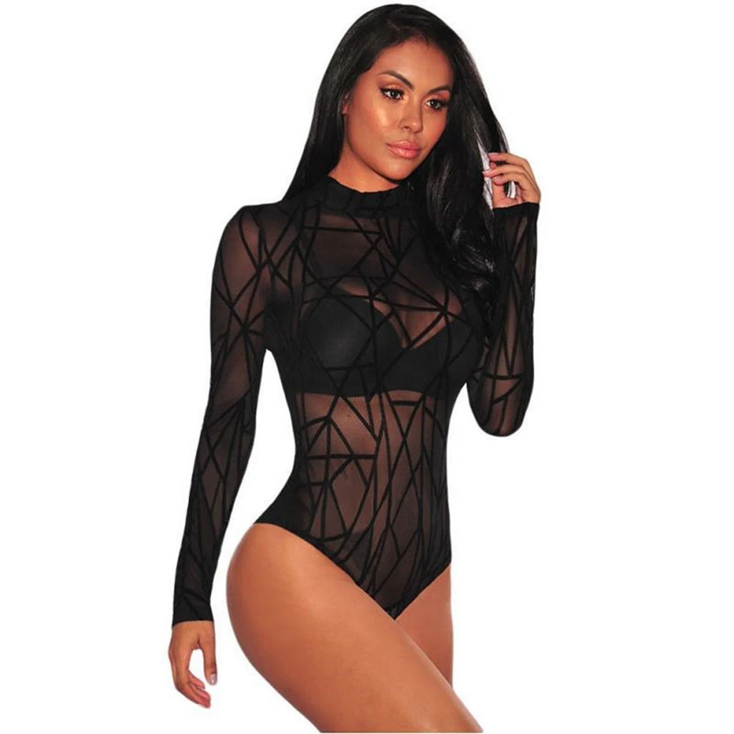 Sexy Transparent Sheer Mesh Bodysuit Tops Women Playsuit Party Club Overalls Long Sleeve Black Jumpsuit Romper Female Plus Size
Sexy Transparent Sheer Mesh Bodysuit Tops Women Playsuit Party Club Overalls Long Sleeve Black Jumpsuit Romper Female Plus Size