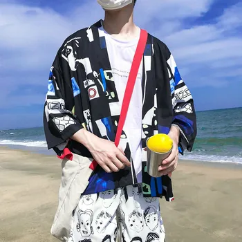 #4244 Japanese Kimono Cardigan Shirt Men Women Lovers Thin Casual Summer Short Sleeve Shirt Mens Harajuku Beach Shirt For Man 
#4244 Japanese Kimono Cardigan Shirt Men Women Lovers Thin Casual Summer Short Sleeve Shirt Mens Harajuku Beach Shirt For Man
