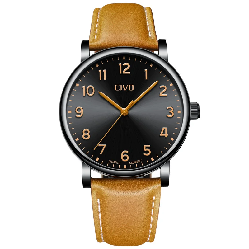CIVO Fashion Simple Watch Men Waterproof Analogue Watches Genuine Leather Strap Quartz Wrist Watches For Gents Relogio Masculino
CIVO Fashion Simple Watch Men Waterproof Analogue Watches Genuine Leather Strap Quartz Wrist Watches For Gents Relogio Masculino