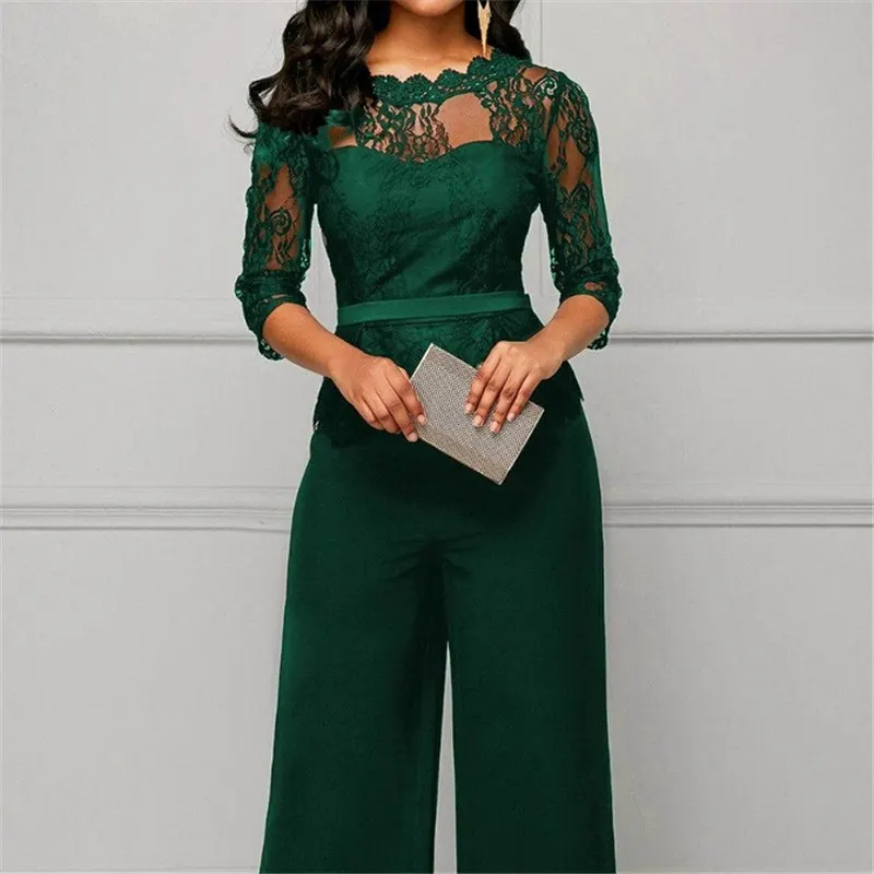 Women Summer Party Sexy Jumpsuit Summer Fall Bodycon Lace Sleeve Playsuit Female Fashion Jumpsuit&Romper Long Trousers Clubwear 
Women Summer Party Sexy Jumpsuit Summer Fall Bodycon Lace Sleeve Playsuit Female Fashion Jumpsuit&Romper Long Trousers Clubwear