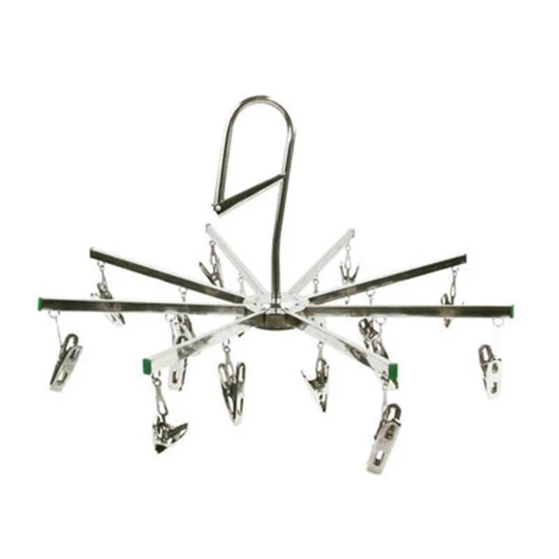 16Peg Stainless Steel Clothes Drying Rack Folding Laundry Clothes Socks Underwear Airer Dryer Hanger Round Drying Clips For Home
16Peg Stainless Steel Clothes Drying Rack Folding Laundry Clothes Socks Underwear Airer Dryer Hanger Round Drying Clips For Home